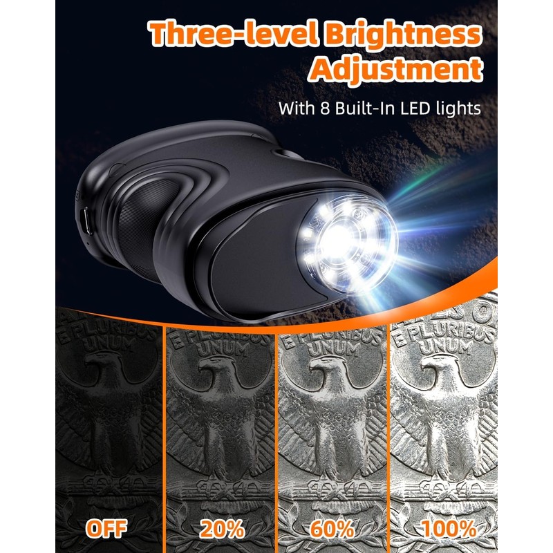 1000X Coin Microscope with Lights, Digital Handheld Coin Magnifier with