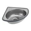 WUSILILU Corner Basin Sink, Countertop Mounted Stainless Steel Single Bowl