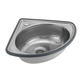 WUSILILU Corner Basin Sink, Countertop Mounted Stainless Steel Single Bowl Sink Wall-mounted Triangular Hand Basin Sink for Restaurants, Bars, Cafes, Kitchens, Bathrooms, Sweet Stores