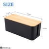 RYOHIN Lab Cable Box, Wooden, Slim Cord Storage, Cable Storage,