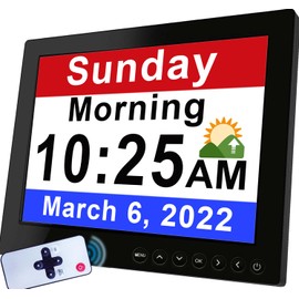Véfaîî 30 Alarms Extra Large Digital Clock with Auto DST, 6 Display Modes, 20 Custom Reminders, 10-Level Auto Dimmer, AM/PM- Perfect Organizer for Home & School
