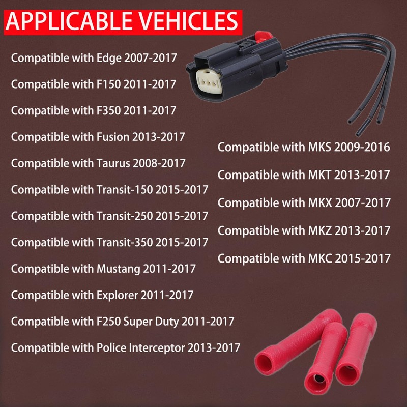 8 Pcs Ignition Coil Connector Harness Compatible with Ford 2013-2019
