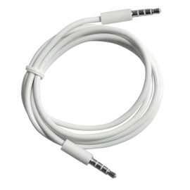 YCS Basics White 3 Foot 3.5mm Male to Male 4 Conductor Aux/Headphone Cable