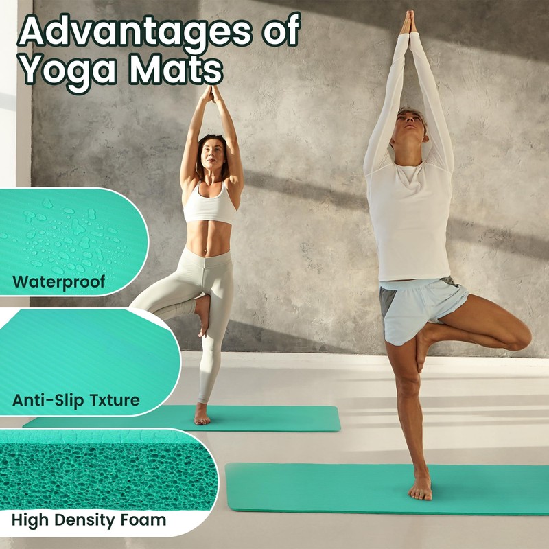 Fitvids 1/2-Inch Thick High Density Foam Exercise Yoga Mat with