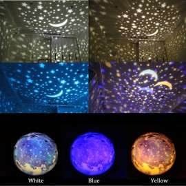 SudaTek Soothing Star Projector Led Night Light 360 Degree Rotating with Color Changing Baby Night Light Lamps for Kid's Bedroom Christmas Birthday Party Gift