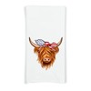 Patriotic Highland Cow Flour Sack Kitchen Towel with Hanging Loop