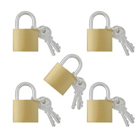 TTQiAnJ Pack of 5 small padlocks, small lock with key, padlock 32 mm for bag, tool boxes, suitcases, cupboards, warehouses, garage, garden