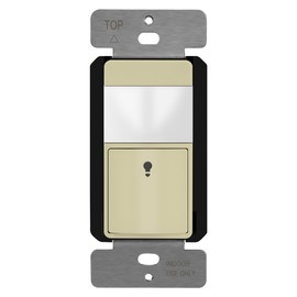 TOPGREENER PIR Motion Sensor Switch, Ambient Light Level Detector, No Neutral Required, 150W LED/CFL, 1/6 HP, Occupancy Vacancy Modes, Ground Wire Required, Single Pole, TDOS5-JM, Ivory