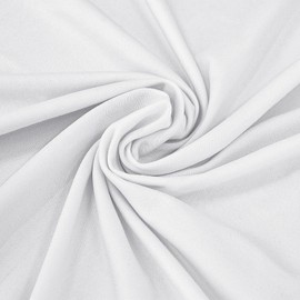 Time to Sparkle 8ft Stretch Spandex Table Cover for Standard Folding Tables - Universal Rectangular Fitted Tablecloth Protector for Wedding, Banquet and Party (White)