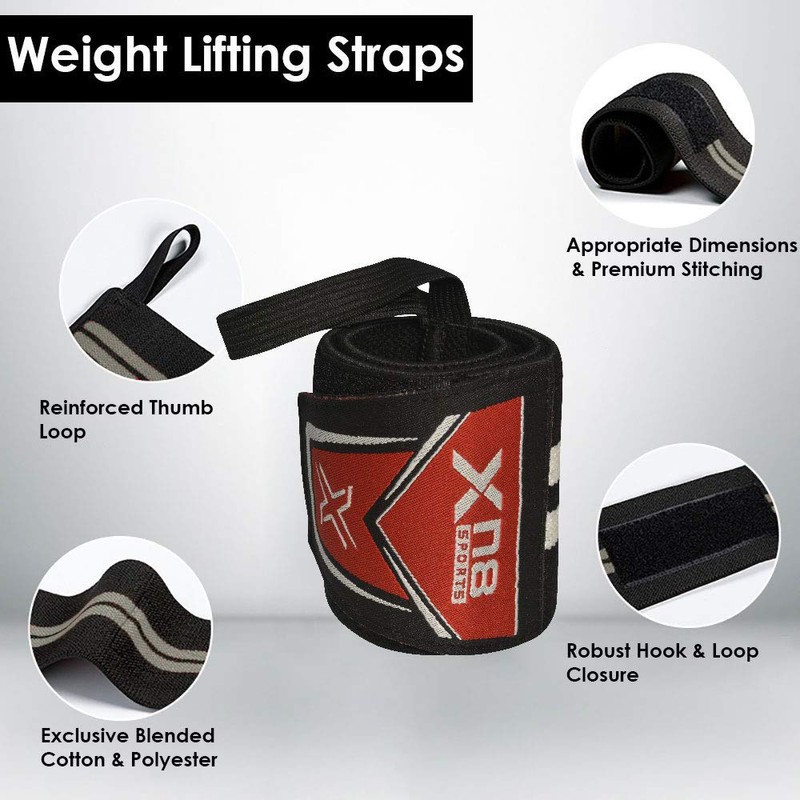 XN8 Wrist Support Wraps with Thumb Loop, Elasticated Straps for