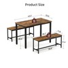 Tatub Dining Table Set for 4, 3-Piece Kitchen Table with