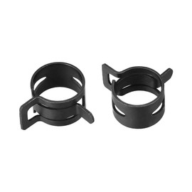 sourcing map Steel Band Clamp 16 mm Hose Pipe Spring Clamp Black Manganese Steel Pack of 10