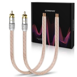 Gold-Plated RCA to Speaker Wire Adapter, RCA to Bare Wire Speaker Cable 30cm - 2 Pack 13AWG RCA Plug to Speaker Wire Audio Cable for Subwoofers, Amps & Home Theater, Dual Speaker Cable for amp