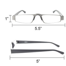 I-Mag Executive Slim Metal Reading Glasses with 1.50 Magnification, Grey Frame & Hard Case – Stylish, Lightweight Eyewear for Clear Vision & Convenient Storage