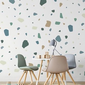 Geometric Wall Stickers Peel and Stick Wall Decals Bohemian Watercolor Geometric Color Block Calpo for Bedroom, Nursery, Living Room, Bathroom 5 Sheets