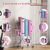 VOPEAK Home Gym Storage Rack with Wheels, Yoga Mat Storage