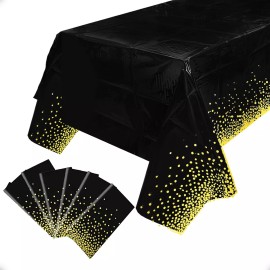 Grupo Carnavallia 6 Manteles Desechable Rectangular Negro Puntos Fiesta