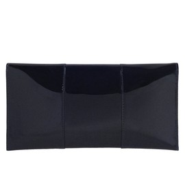 JNB Faux Patent Leather Envelope Candy Clutch, Black