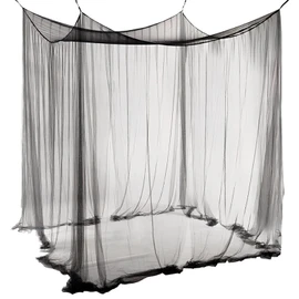 ACTOYS Mosquito Net Bed XXL, Mosquito Net Travel Outdoor, Mosquito Net Double Bed Single Bed, Bed Canopy Rectangular, Mosquito Net Bed, Canopy Bed Curtains Patio (Black: 4 Doors, 240 x 240 x 190 cm)