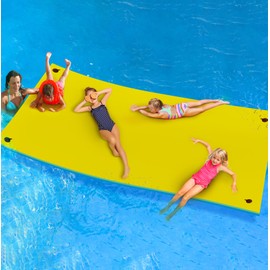 Floating Mat for Lake - 9' x 4' Lily Pad Floating Mat for Lake - 3-Layer Tear-Resistant XPE Foam with a 16.4 FT Bungee Tether for Lake, Beach, Pool (9' x 4' x 1.3")