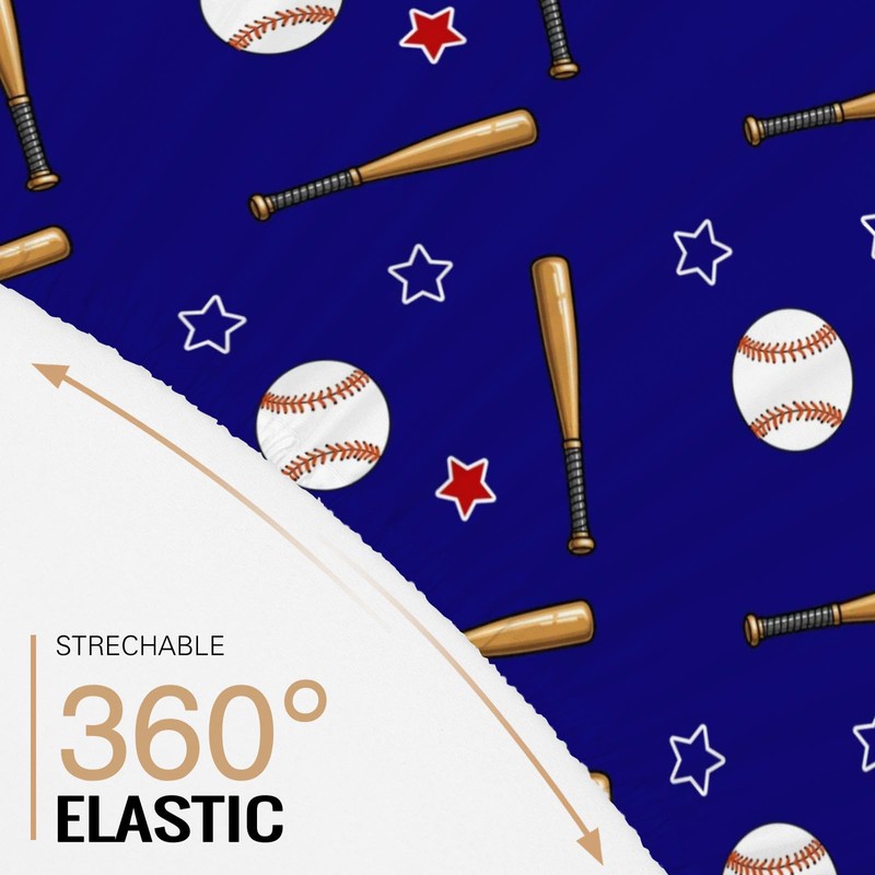 Allenjoy Baseball Ball Bat Sports Games Sheets Set with Fitted