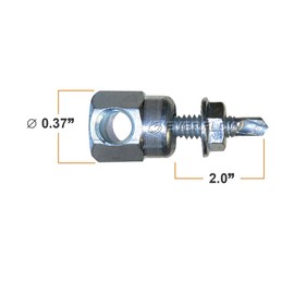Sammys 8052957-25 Horizontal Rod Anchor Super Screw with 3/8 in. Threaded Rod Fitting, 1/4-14 x 2'' Screw, for Steel (Pkg.=25)