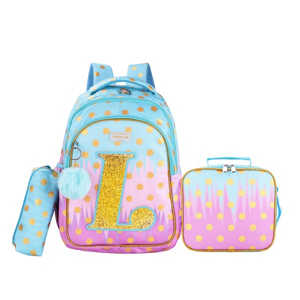 SARHLIO Girls Backpack with Lunch Box for Elementary School, 16