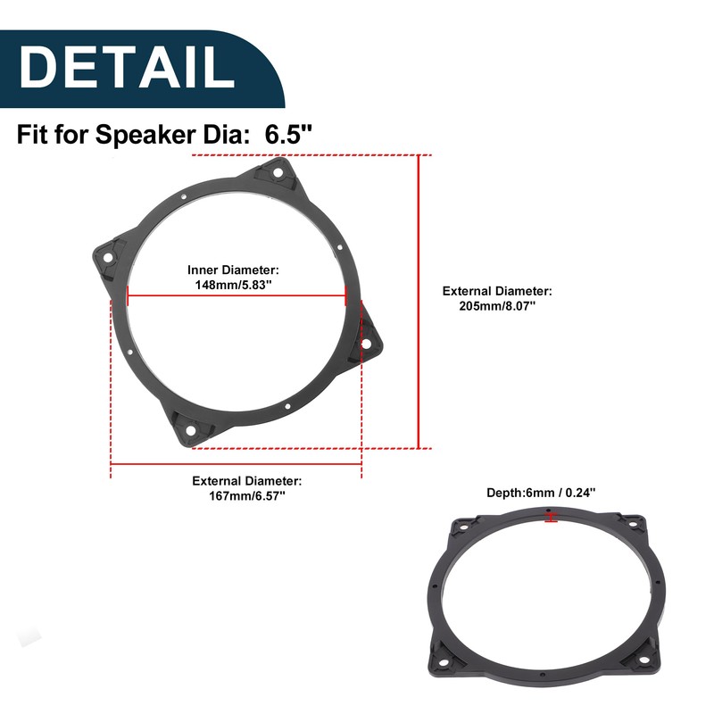TUCKBOLD Speaker Spacer Ring Tweeter Speaker Spacer Adapter for Hyundai