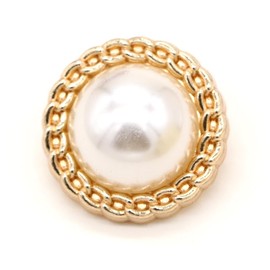 USOSOU 12mm 20Pcs Round Rotate Gold Metal Pearl Buttons for Clothing Vintage Women Coat Suit Blazer Handmade Decorations (Golden, 12mm-20pcs)