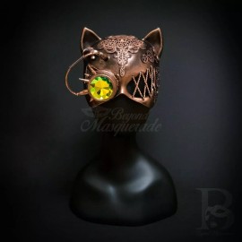 Gatto Cat Steampunk Goggle Mask Copper M39572