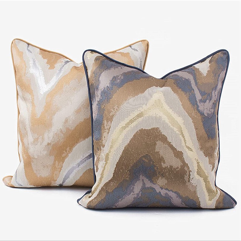 Blue and Gold Decorative Throw Pillow Covers,18x18, Modern, Stylish,Unique,Decorative Cover