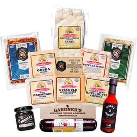 Gardner's Wisconsin Cheese, Housewarming Deluxe Gift Package - Artisan Cheese and Meats Made in Wisconsin, Perfect for Gifting, Football Season, Tailgating - Shipped Directly To Your Door