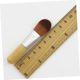 Outanaya 2pcs Mini Foundation Brushes Soft Nylon Fiber Makeup Tool with Short Wooden Handle Portable and Reusable for Application for Travel and Everyday Use