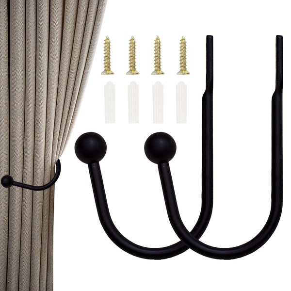 Pack of 2 Gold Curtain Tiebacks U-Shape Tiebacks Curtains Holdbacks