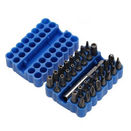 NUZAMAS Set of 32 Security Screwdriver Bits, 1/4" Extension Bar & Reversible Screwdriver Home Tools DIY, Computers Phone Repairs