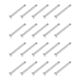 PATIKIL 4 x 40 Mm Single Hole Clevis Pins, 20 Pcs 304 Stainless Steel Flat Head Pin for Hitch Pin Lock Link Hinge Systems, Silver