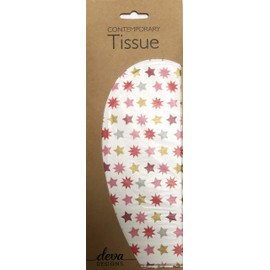 Red Stars Christmas Printed Patterned Tissue Wrapping Paper Deva Designs Luxury 4 Sheets 50 x 70 cm