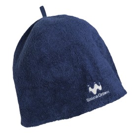 SaunaCrown Sauna Hat, Fully Immersive Hat, Covers Your Face, Sauna, Men's, Large, Women's, Towel, Deep, Double Layer, Sauna Goods, Cute, Vest, Washable, ocean navy
