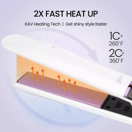 KAV Lucia Pearls 2 in 1 Curling Flat Iron Hair Straightener with Ceramic Plates