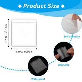 100Pcs Self Adhesive Label Holders Clear Plastic Adhesive Pockets Rectangle Index Card Labels for File Mark School Library Business Office Supplies(2.16 x 1.96 Inch)