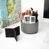 Czzmy Round Leather Art Supply Organizer,Remote Control Holder with Adjustable