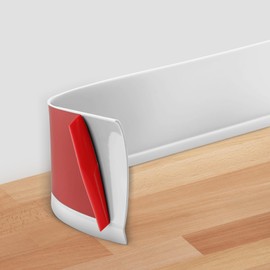 POPAKAN Flexible Baseboard Molding Trim 4" x 50 ft, Self-Adhesive Vinyl Wall Base Cove Base, Peel and Stick Rubber Wall Base Molding Trim - White