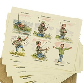 Bryn Parry Fishing Notecards with envelopes. The Fishing Day