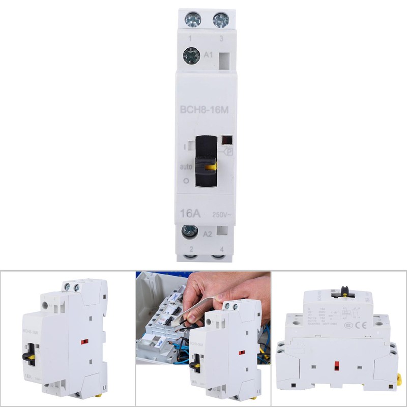 Household AC Contactor Switch BCH8-16M with Manual Function 2P16A 24V1NO