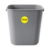 "Trash" Labels/Stickers, 2" Circle, Fluorescent Yellow, 500 Labels Per Roll