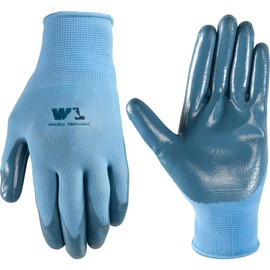 Wells Lamont Women's Blue Nitrile Coated Work and Gardening Gloves, Small (497S-400)