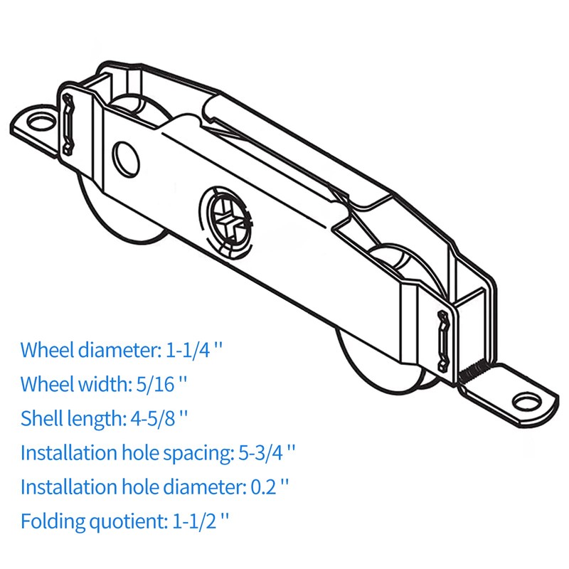 Huazu Heavy-Duty Sliding Door Rollers - 1-1/4" Steel Ball Bearing,