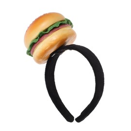 ADOCARN Novelty Hamburger Headband for Parties Funny Food Shape Hair Accessory Creative Cosplay Burger Headgear for Girls Adjustable Size