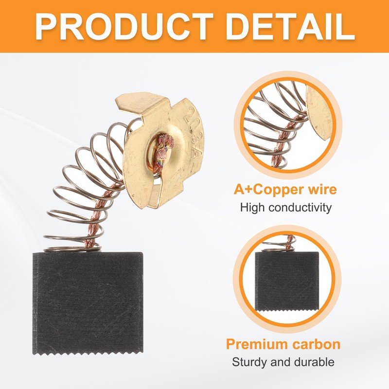 sourcing map 8 Pack CB203 Carbon Brushes Set Replaces 18x16x7mm