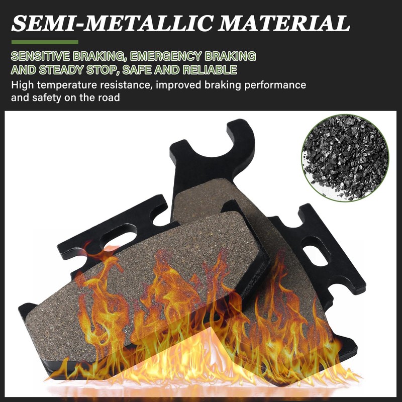 Brake Pads Front and Rear Compatible with Yamaha Rhino 660